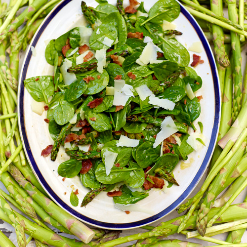 Modderig Eindig verlegen Salade van gegrilde asperges & spinazie