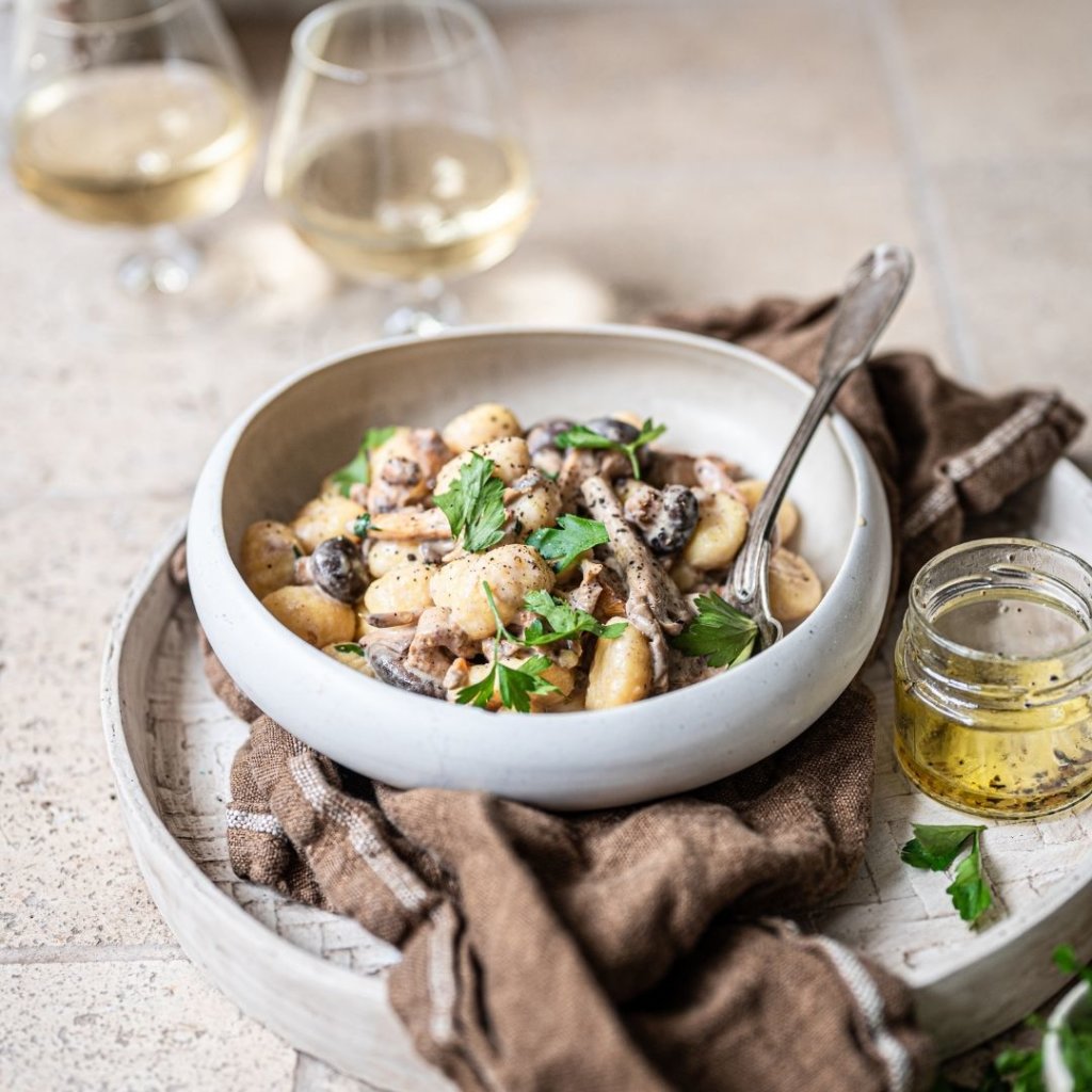 Gnocchi met bospaddenstoelen truffel