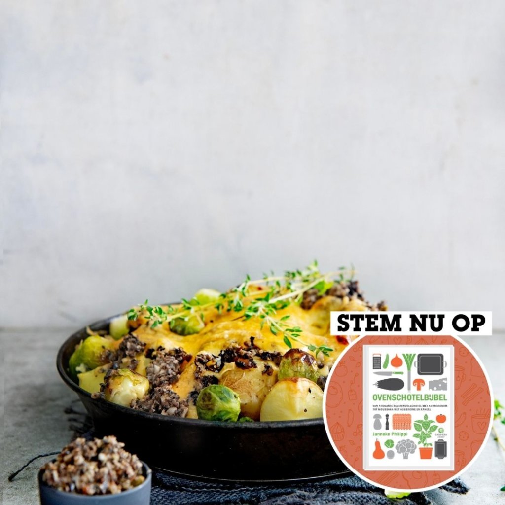 Gegratineerde spruiten met aardappel