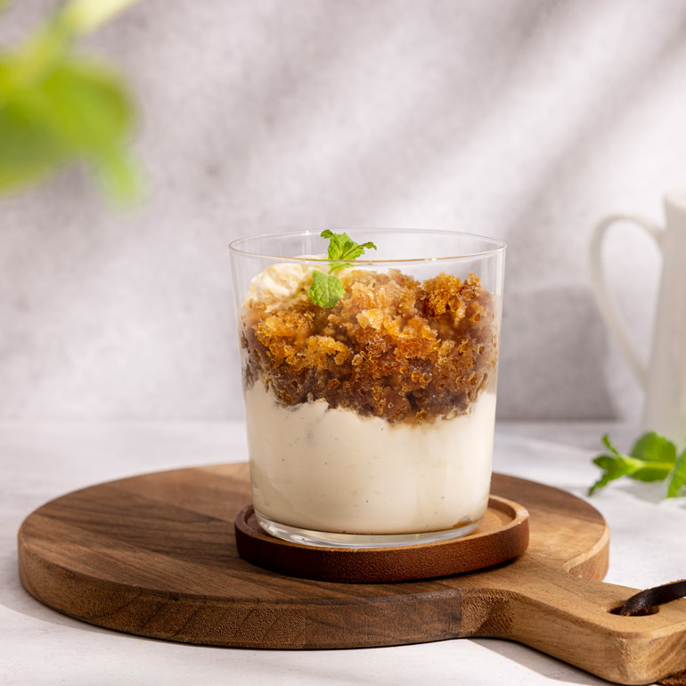 Granita koffie met vanilleroom
