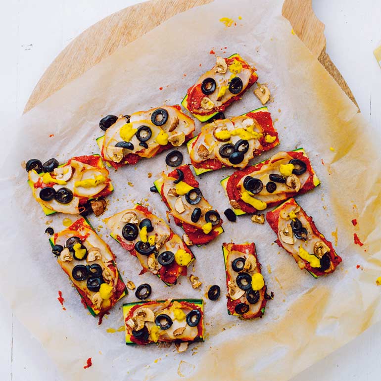 Mini-pizza’s van courgette