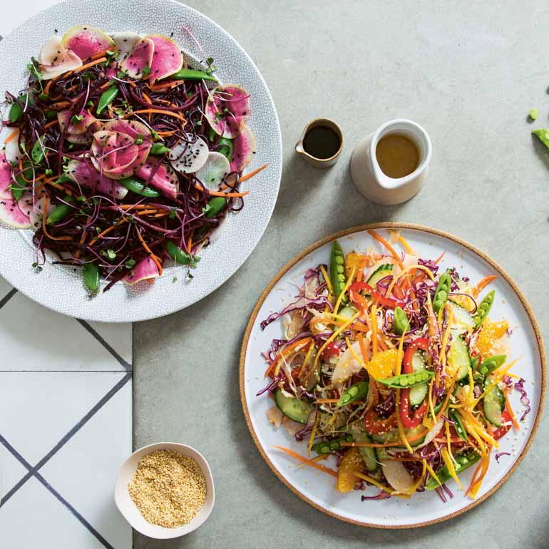 Rauwe regenboog-salade