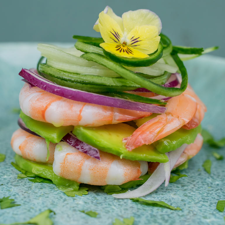 Aguachile met garnalen en avocado