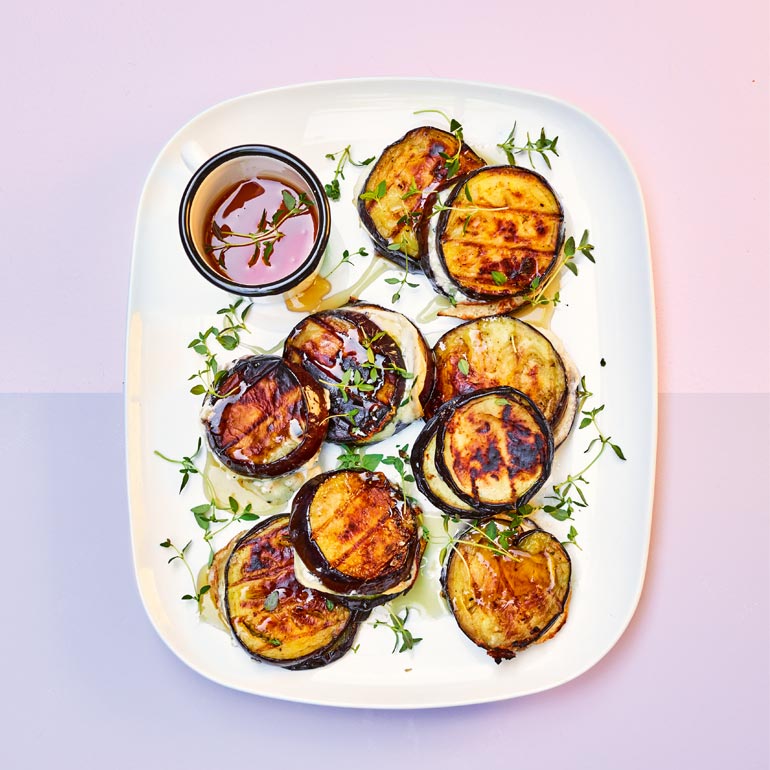 Geitenkaas-aubergine torentjes