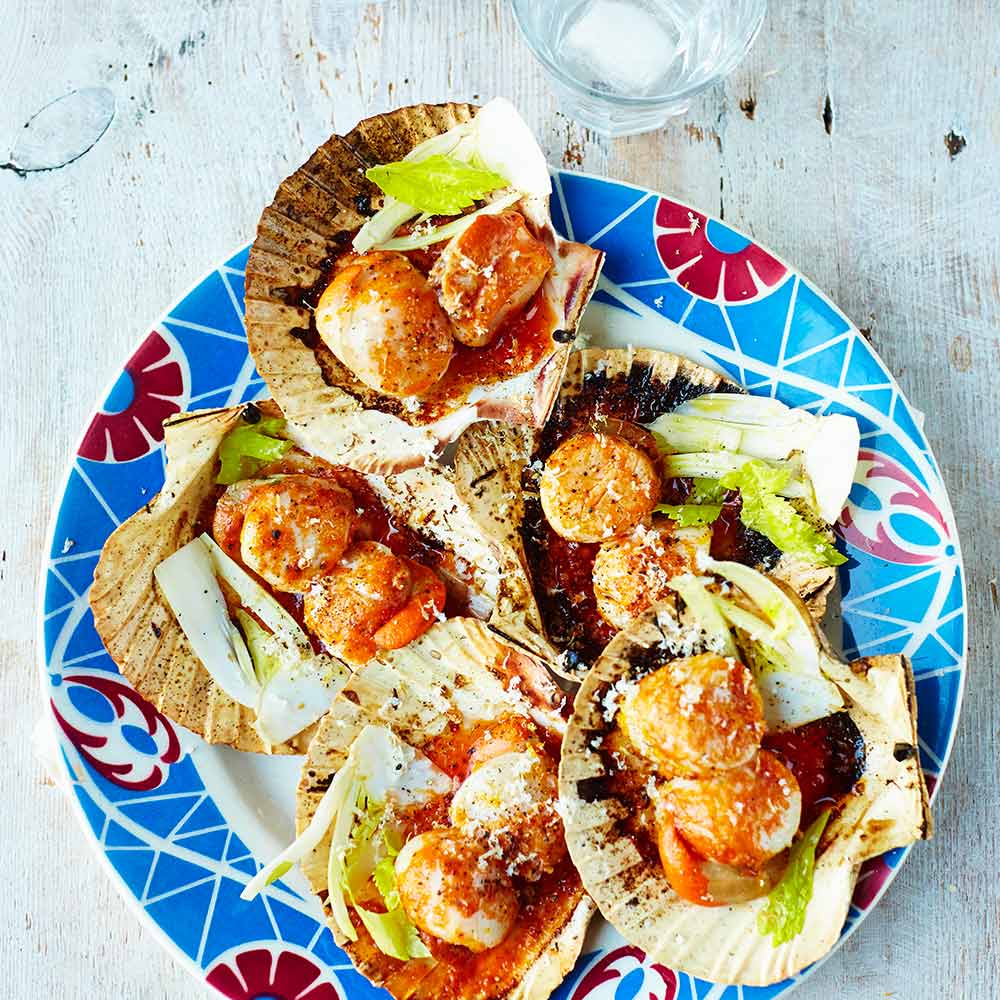 Coquilles à la bloody mary