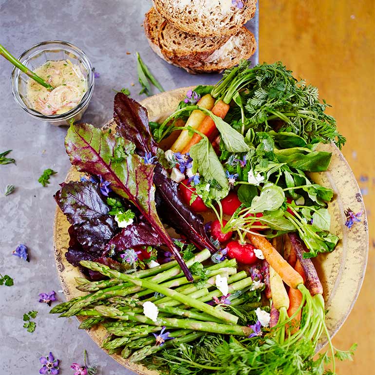 Gestoomde groentesalade