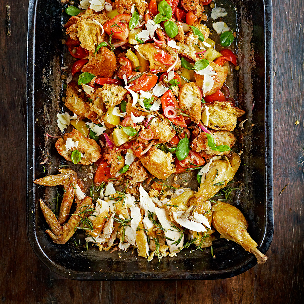 Kip panzanella met croutons