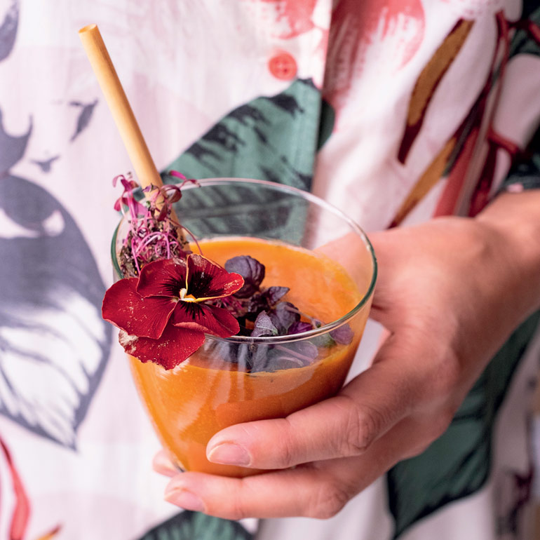 Oranje krachtpatser smoothie
