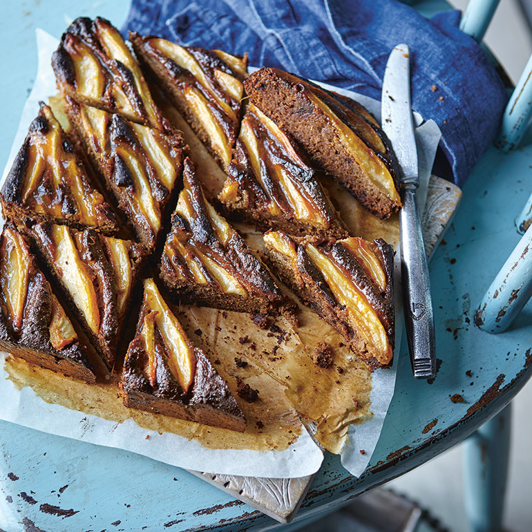 Glutenvrije peren-gembercake