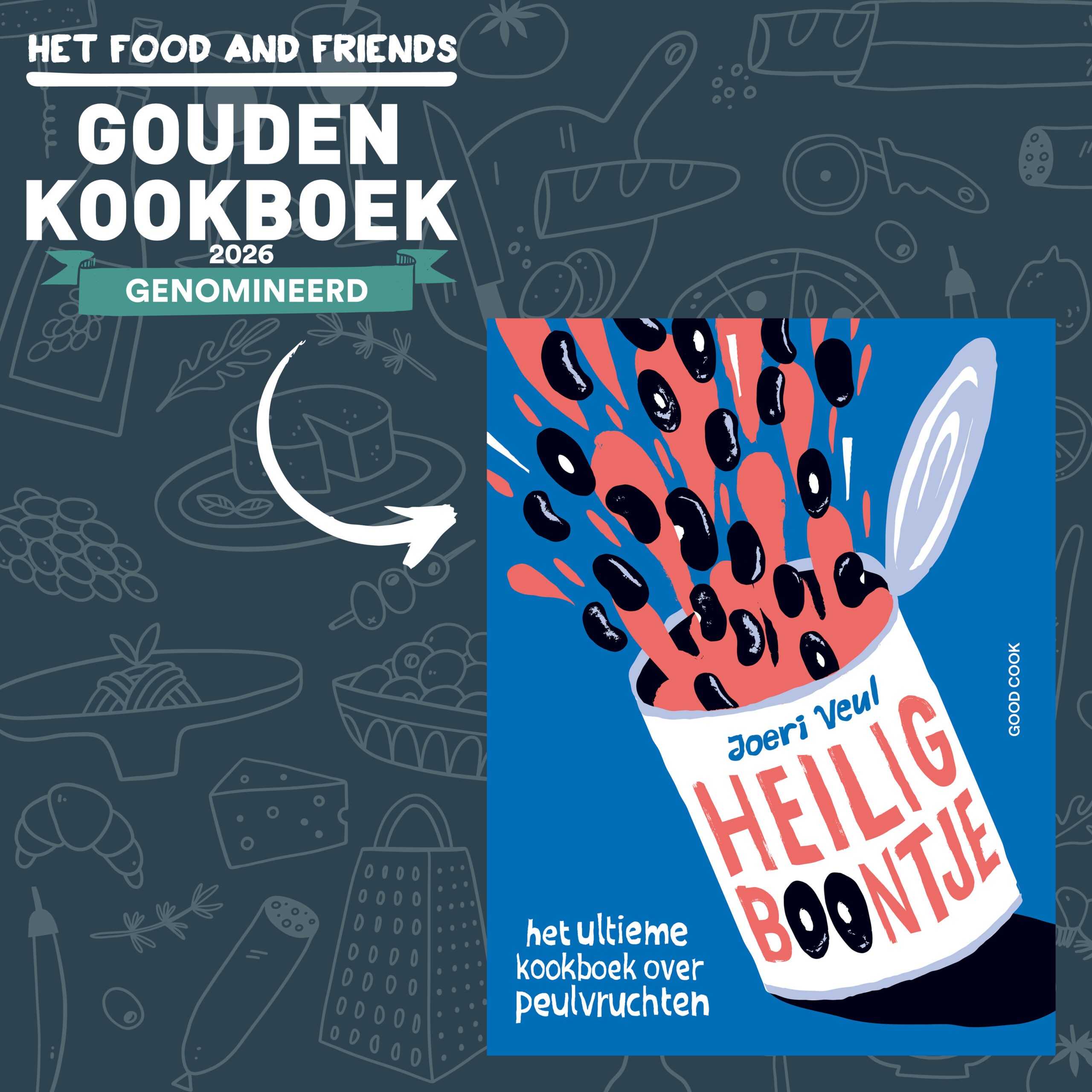 Genomineerd voor het Food and Friends Gouden Kookboek 2026.
