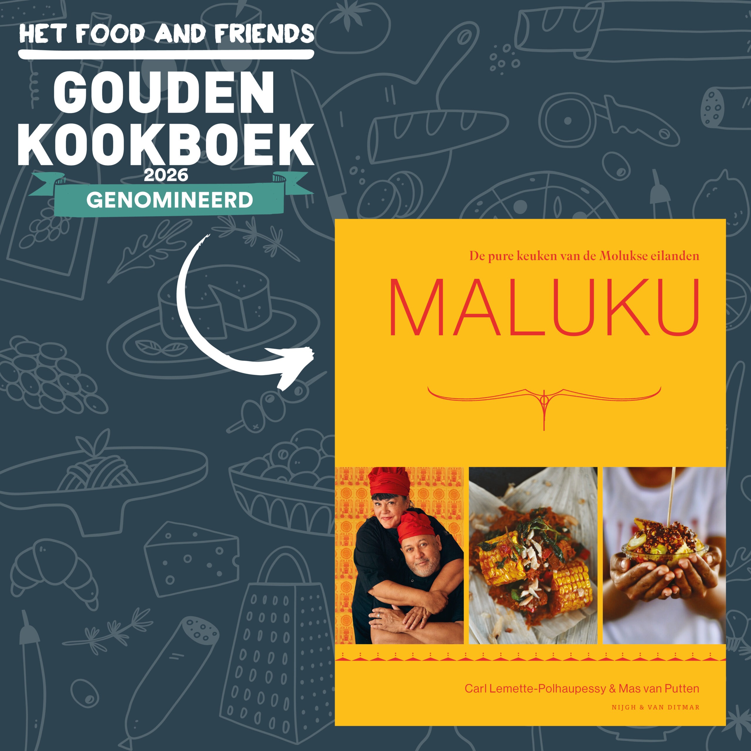 Genomineerd voor het Food and Friends Gouden Kookboek 2026.